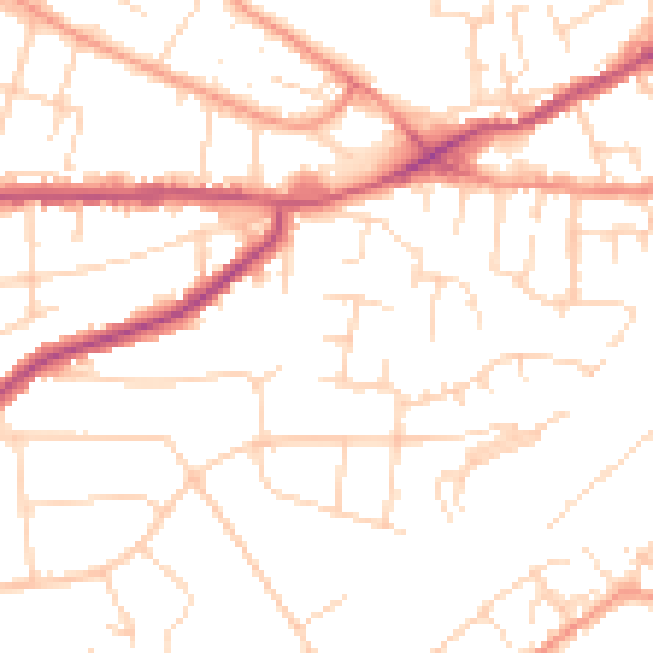 Daytime road noise heatmap for NG4 1DN