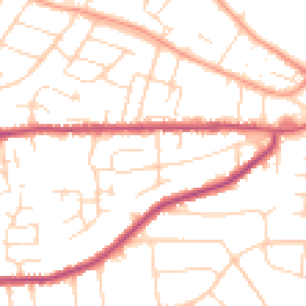 Daytime road noise heatmap for NG4 1EJ