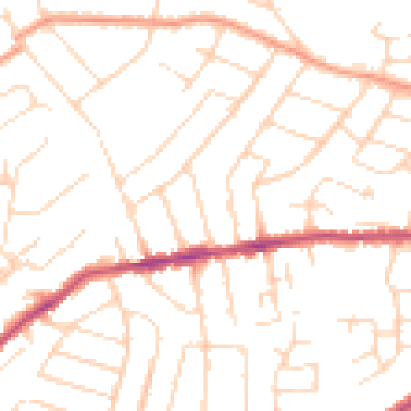 Daytime road noise heatmap for NG4 1GE