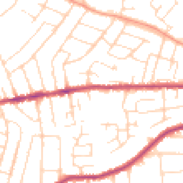 Daytime road noise heatmap for NG4 1GW