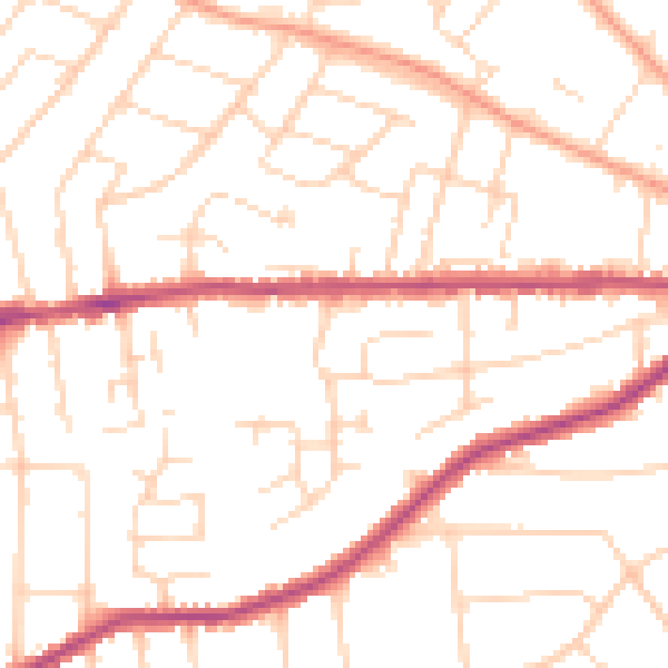 Daytime road noise heatmap for NG4 1GX