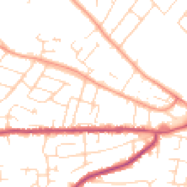 Daytime road noise heatmap for NG4 1QU