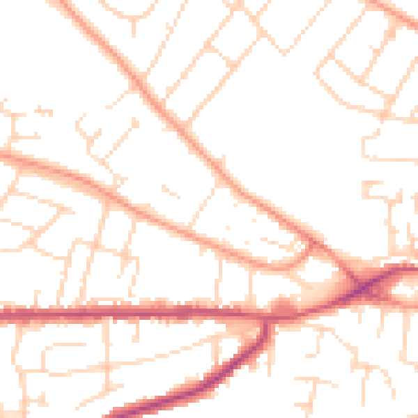 Daytime road noise heatmap for NG4 1RS