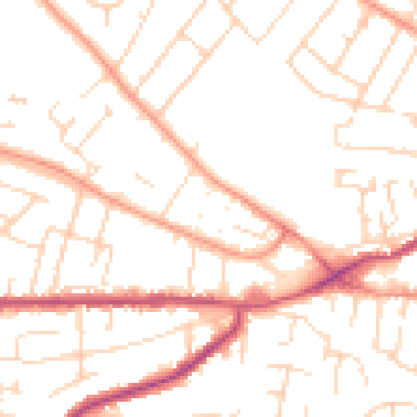 Daytime road noise heatmap for NG4 1RU