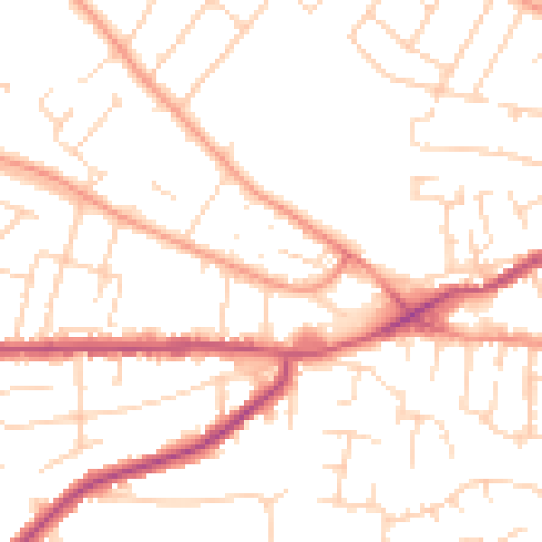 Daytime road noise heatmap for NG4 1SD