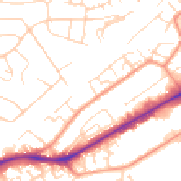 Daytime road noise heatmap for NG4 2BX