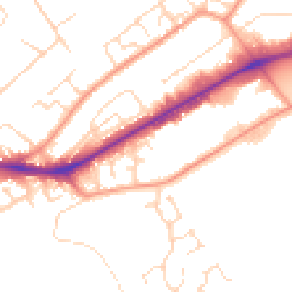 Daytime road noise heatmap for NG4 2DL