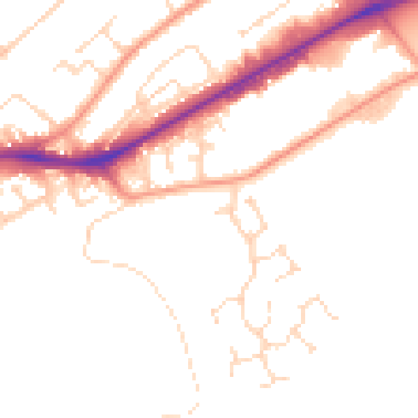 Daytime road noise heatmap for NG4 2DQ