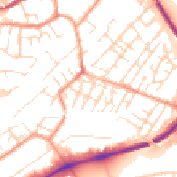 Daytime road noise heatmap for NG4 2FL