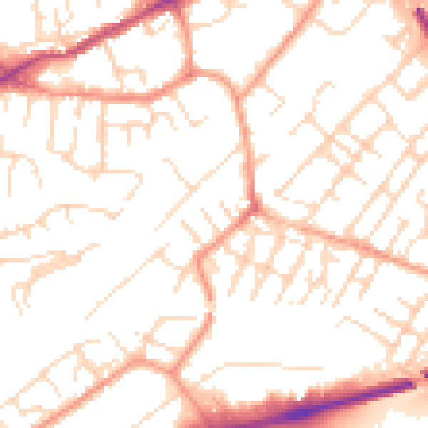 Daytime road noise heatmap for NG4 2FS
