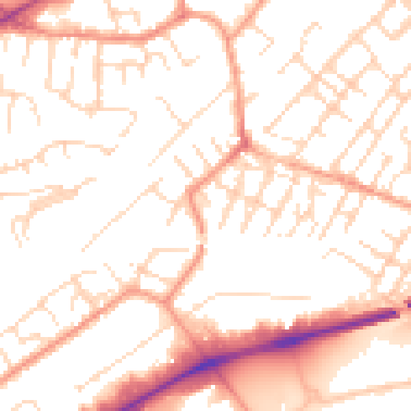 Daytime road noise heatmap for NG4 2FU