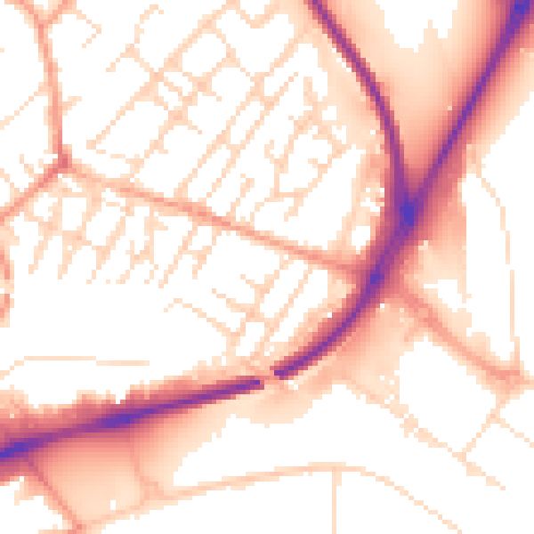 Daytime road noise heatmap for NG4 2GA