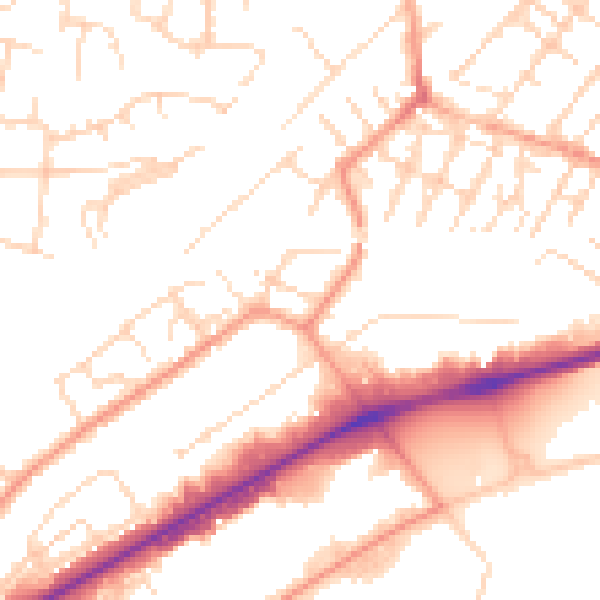Daytime road noise heatmap for NG4 2GE