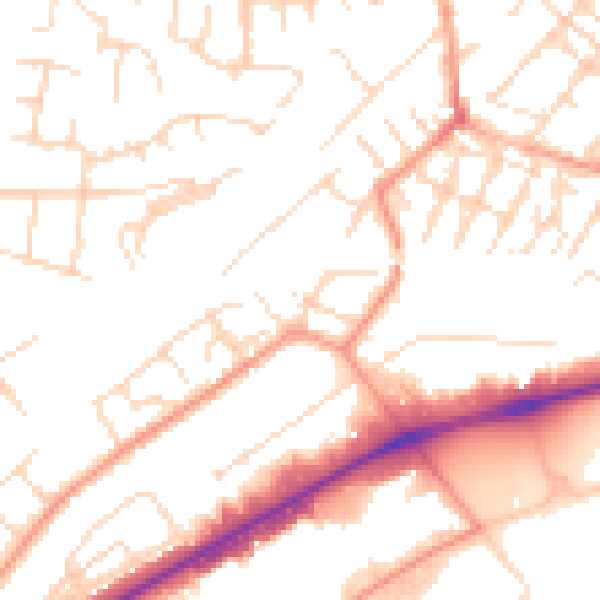 Daytime road noise heatmap for NG4 2GF