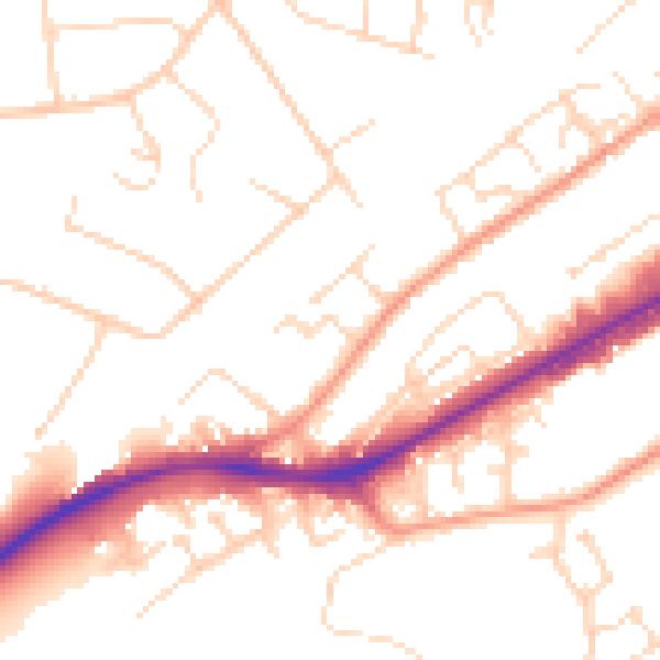 Daytime road noise heatmap for NG4 2GZ