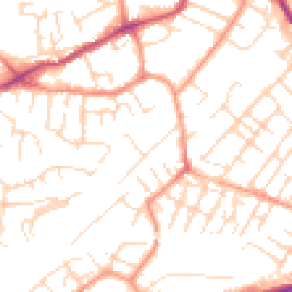 Daytime road noise heatmap for NG4 2HA