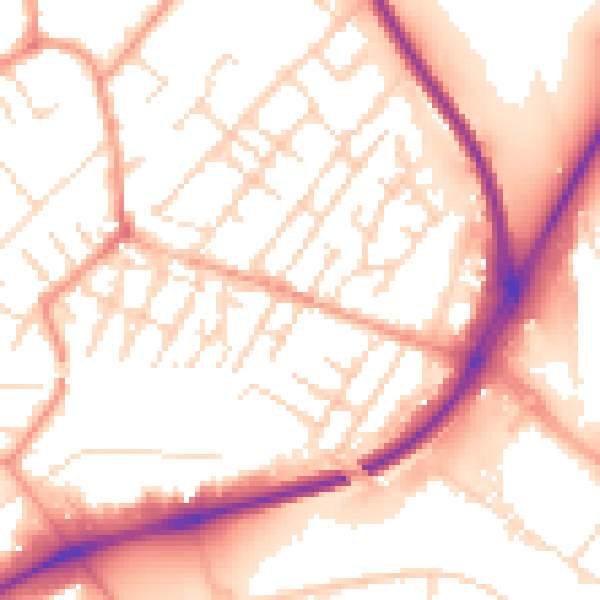 Daytime road noise heatmap for NG4 2HQ