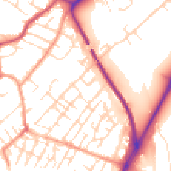 Daytime road noise heatmap for NG4 2LY