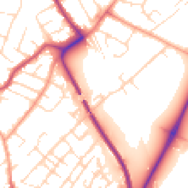 Daytime road noise heatmap for NG4 2ND