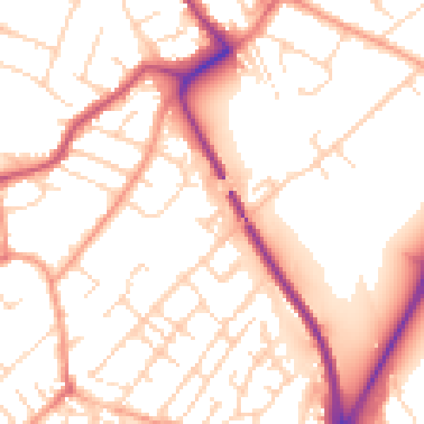 Daytime road noise heatmap for NG4 2NF