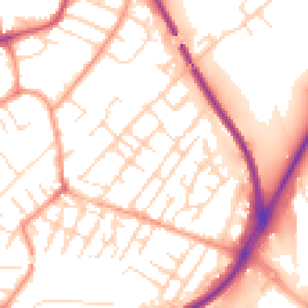 Daytime road noise heatmap for NG4 2NH