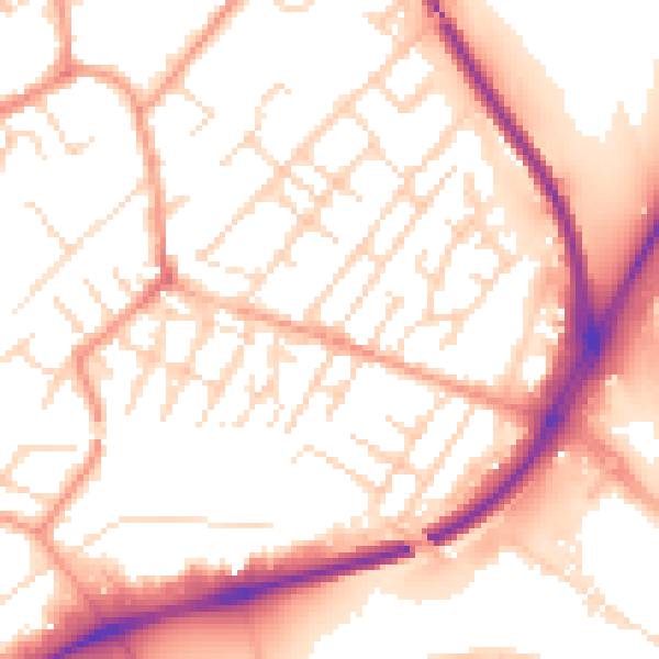 Daytime road noise heatmap for NG4 2PD