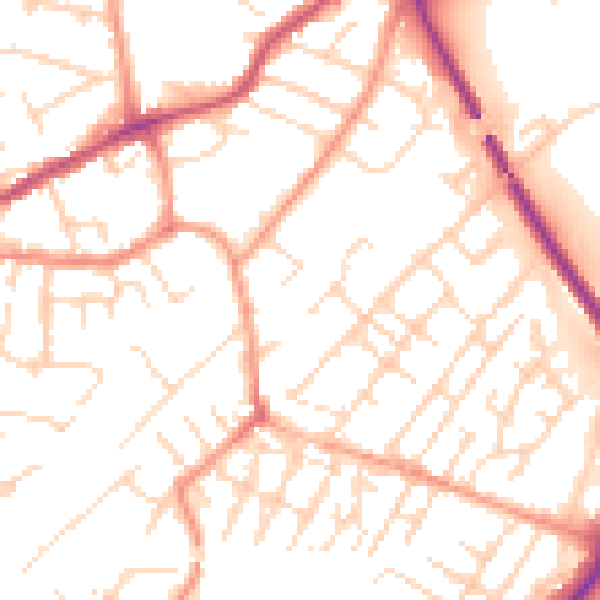 Daytime road noise heatmap for NG4 2RH