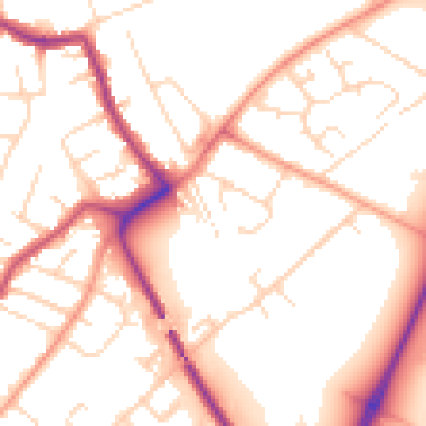 Daytime road noise heatmap for NG4 2SH