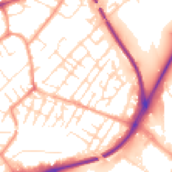 Daytime road noise heatmap for NG4 2SL