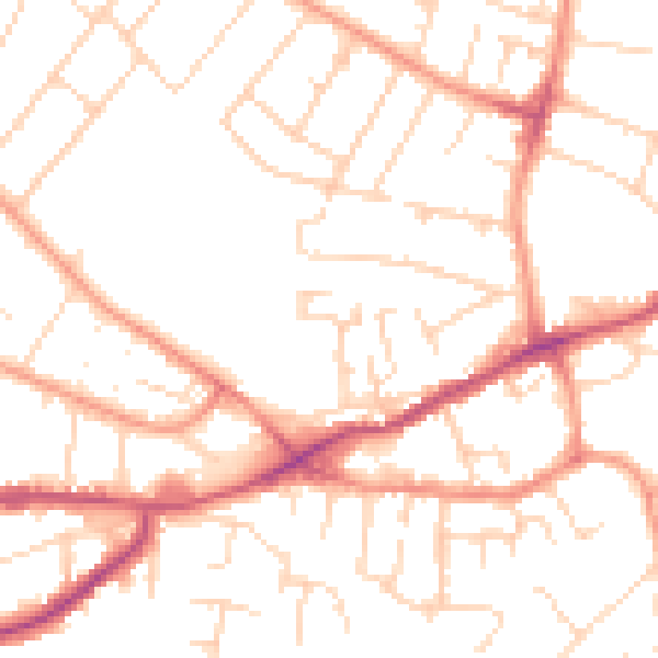 Daytime road noise heatmap for NG4 3EH