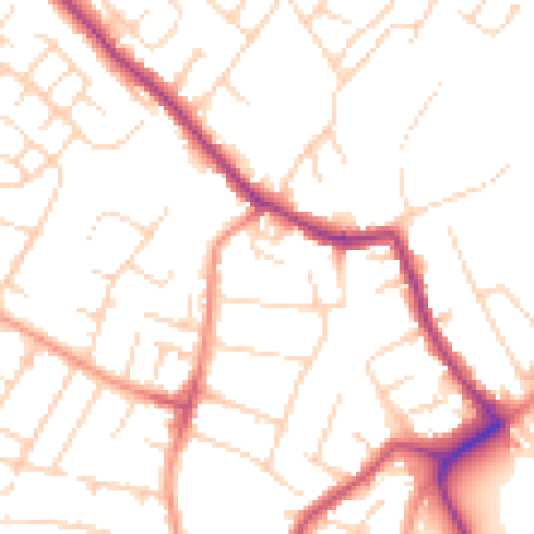Daytime road noise heatmap for NG4 3HX