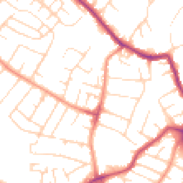 Daytime road noise heatmap for NG4 3JD