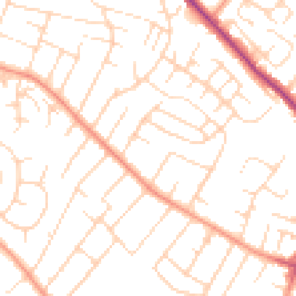 Daytime road noise heatmap for NG4 3NL