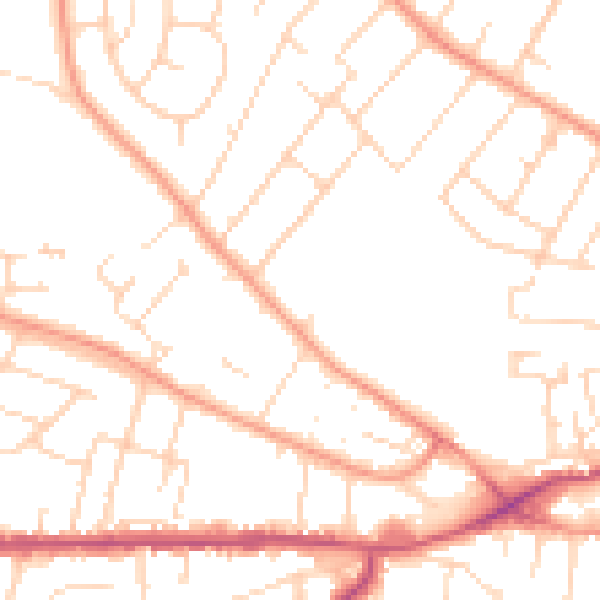 Daytime road noise heatmap for NG4 3RX