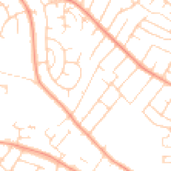 Daytime road noise heatmap for NG4 3SE