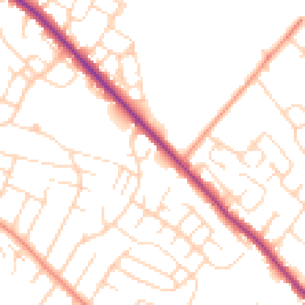 Daytime road noise heatmap for NG4 4EQ