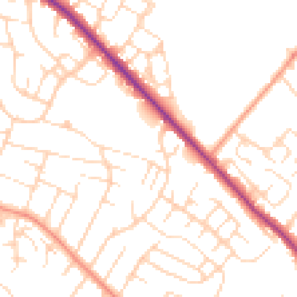 Daytime road noise heatmap for NG4 4ER