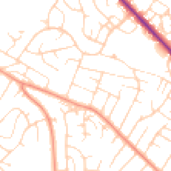 Daytime road noise heatmap for NG4 4FZ