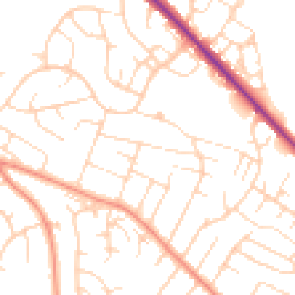 Daytime road noise heatmap for NG4 4GE