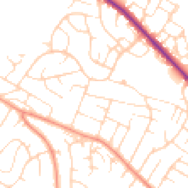 Daytime road noise heatmap for NG4 4GR