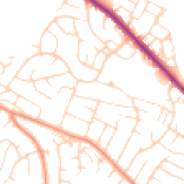 Daytime road noise heatmap for NG4 4GS