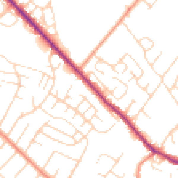 Daytime road noise heatmap for NG4 4HA