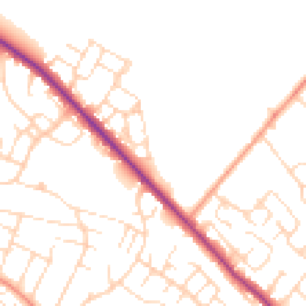 Daytime road noise heatmap for NG4 4LU