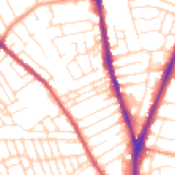 Daytime road noise heatmap for NG5 1BT