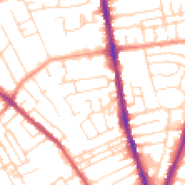 Daytime road noise heatmap for NG5 1DA