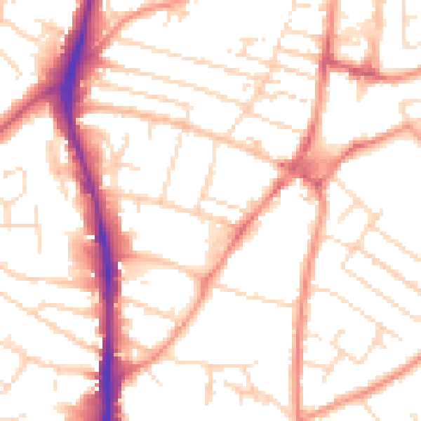 Daytime road noise heatmap for NG5 6JG