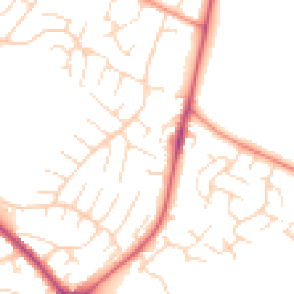 Daytime road noise heatmap for NG5 6QY