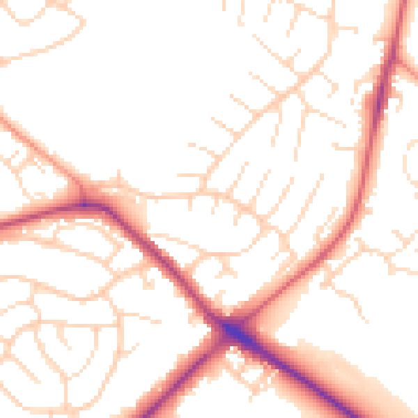 Daytime road noise heatmap for NG5 6RL