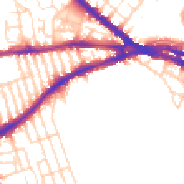Daytime road noise heatmap for NG7 1AB
