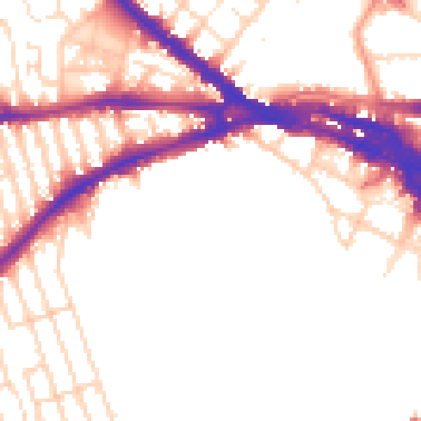 Daytime road noise heatmap for NG7 1AD